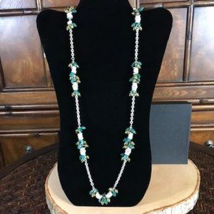 Jones New York Jade Bead & Crystal Necklace